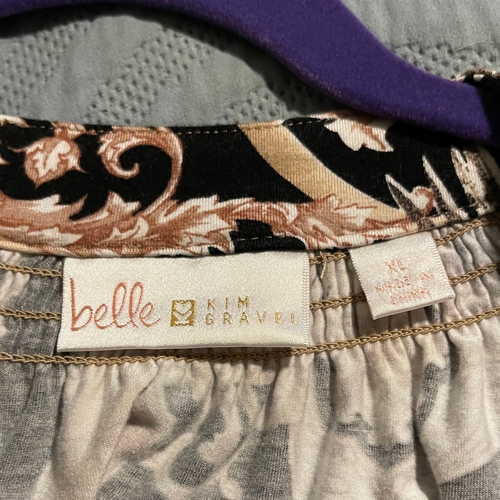 Belle by Kim Gravel Chico's Black and Cream Patterned Blouse - Picture 2 of 6